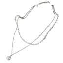 Damski naszyjnik z koralikami i zawieszką ze stopu cynku delikatny warstwowy naszyjnik na szyję do codziennego noszenia i stylowych kombinacji 3