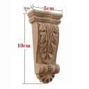 Vyřezávaná dřevěná konzole dekorativní listový reliéf 10x5x2 cm masivní dřevo přírodní hnědá pro nábytek a interiér 2