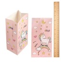 12 buc Rucsaci din hârtie roz cu motiv de unicorni 12 x 8 x 22 cm Sacii de cadouri Kraft pentru petreceri mâncare prăjituri bomboane aniversări pentru copii 4
