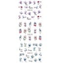 12 bucăți autocolante cu cerneală pentru unghii 16,5x25,5 cm Flori acquerel, pisici, fluturi, graffiti, frunze, autocolante de apă pentru manichiură 2