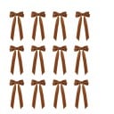 12 bucăți Fundițe de Crăciun 21 x 11 cm Ornamente textile pentru brad și decorațiuni Fundițe festive din material textil pentru decorarea 6