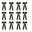 12 bucăți Fundițe de Crăciun 21 x 11 cm Ornamente textile pentru brad și decorațiuni Fundițe festive din material textil pentru decorarea 1
