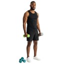 12 kg Dumbbell Set with Stand 6 Dumbbells 1 kg 2 kg and 3 kg Hexagonal in Green Turquoise and Grey for Home Strength Training and Fitness 6