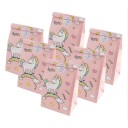 12 ks Růžové papírové sáčky 12 x 8 x 22 cm s motivem jednorožce Kraftové dárkové tašky na párty jídlo sušenky cukrovinky dětská oslava 1