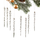 12 pcs de goteiras de cristal 13 x 1 cm Pendurados pendentes de gelo Decorações de Natal para árvore de Natal Decorações de inverno 2