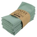 12 pcs Serviettes en tissu pour le service 40 x 40 cm 80% coton et lin 20% polyester Serviettes décoratives unies 25