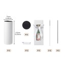 12 pcs tumbler thermique de sublimation 591 ml avec couvercle et paille en acier inoxydable blanc pour impression, personnalisation et emballage cadeau 2