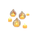 12 pièces de Bougeoirs en verre suspendus pour bougies chauffe-plat, diamètre 8 cm, supports décoratifs en verre transparent pour intérieur, réceptions et décoration de jardin 3