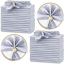12 pz Tovaglioli in raso 30 x 30 cm Materiale lucido e delicato Tovaglioli in tessuto eleganti per matrimoni feste e apparecchiature 9