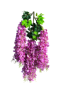 12 st Um künstlig wisteria 110 cm Hängande dekorativ blommor Künstlig glycin hängande blomster girland dekoration för bröllop trädgård 12