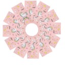 12 sztuk Różowe papierowe torby 12 x 8 x 22 cm z motywem jednorożca Kraftowe torby prezentowe na przyjęcia jedzenie ciastka słodycze dziecięca uroczystość 6