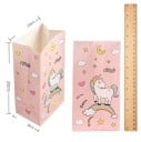 12 unidades de bolsas de papel rosa 12 x 8 x 22 cm con diseño de unicornio Bolsas de regalo de kraft para fiestas comida galletas dulces celebración 5