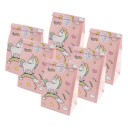 12 unidades de bolsas de papel rosa 12 x 8 x 22 cm con diseño de unicornio Bolsas de regalo de kraft para fiestas comida galletas dulces celebración 1