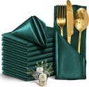 12 unidades de Guardanapos de Cetim 30 x 30 cm Material Brilhante e Delicado Guardanapos de Tecido Elegantes para Casamentos, Festas 15