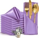 12 unidades de Guardanapos de Cetim 30 x 30 cm Material Brilhante e Delicado Guardanapos de Tecido Elegantes para Casamentos, Festas 5