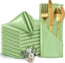 12 unidades de Guardanapos de Cetim 30 x 30 cm Material Brilhante e Delicado Guardanapos de Tecido Elegantes para Casamentos, Festas 11