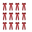 12 unidades de Lazos Navideños 21 x 11 cm Adornos Textiles para el Árbol y Decoraciones Lazos de Tela Festivos para la Decoración del Interior 4