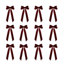 12 unidades Laços de Natal 21 x 11 cm Enfeites têxteis para árvore e decoração Laços de tecido festivos para decoração de interiores 7