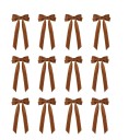 12 unidades Laços de Natal 21 x 11 cm Enfeites têxteis para árvore e decoração Laços de tecido festivos para decoração de interiores 6