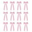 12 unidades Laços de Natal 21 x 11 cm Enfeites têxteis para árvore e decoração Laços de tecido festivos para decoração de interiores 5