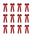 12 unidades Laços de Natal 21 x 11 cm Enfeites têxteis para árvore e decoração Laços de tecido festivos para decoração de interiores 4