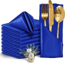 12 unidades Servilletas de Satén 30 x 30 cm Material Brillante y Suave Servilletas de Tela Elegantes para Bodas Celebraciones y Comidas 4