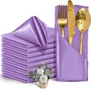 12 unidades Servilletas de Satén 30 x 30 cm Material Brillante y Suave Servilletas de Tela Elegantes para Bodas Celebraciones y Comidas 5