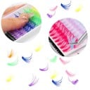 120 pcs Pestañas adhesivas de colores 0,07 mm 14–16 mm Curvatura D 40D pestañas artificiales en racimo de 6 colores arcoíris pestañas de volumen 2