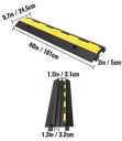 Hastighetsdämpare 3 st för bilar 101 x 24,5 x 5 cm belastning 4500 kg gummi PVC svart-gul dämpare för väg och garage 3