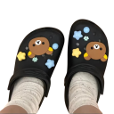 10 st Dekorationer till crocs 2x nallebjörn och olika former gul blå brun skosmycken set tillbehör för skor 2