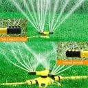 Set de irigație pentru grădină 360° cu furtun de 5 m și distribuitor cu 4 căi cu duze reglabile pentru irigare 3