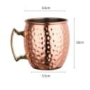 Copper Mug with Hammered Surface and Handle 530 ml from Copper 8.8 x 10 x 8.8 cm for Serving Drinks at Home or During Gatherings 5