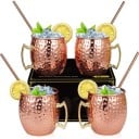 Copper Mug with Hammered Surface and Handle 530 ml from Copper 8.8 x 10 x 8.8 cm for Serving Drinks at Home or During Gatherings 12
