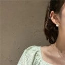 Orecchini a bottone con pietra dall'aspetto di opale 2,2 × 1,7 cm, decorazione in tonalità dorata, orecchini da donna a puzeta per uso quotidiano 5