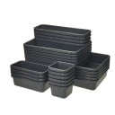 24 pcs organisateurs de rangement pour outils boîtes de rangement plusieurs tailles 7,9–30,5 cm noires ensemble pour atelier garage et tri d'outils 1