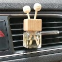 Difuzér do auta prázdná lahvička na esenciální oleje 20–25 ml skleněná cca 7,8 x 2,5 cm s dřevěným víčkem a klipem 4