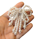 2 Pieces of Bow Shoelace Decorations with Imitation Pearls Shoe Accessories Bead Design for Lace-up Shoes 2