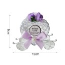 Presentask i form av en vagn 12 × 8 cm metall dekorativ vit ask för småsaker godis och bröllopspaket 5