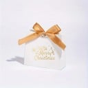 Juego de 12 bolsas de regalo navideñas con impresión Merry Christmas bolsas de papel con lazo para envolver regalos y sorpresas navideñas 1
