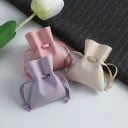 Ensemble de 5 sacs à cordon 7 x 8 cm en microfibre avec des housses en tissu coloré pour bijoux et petites choses, emballage cadeau 4