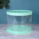 Presentlåda cylindrisk vikbar 16 × 22 cm plast med lock färgglad förpackning för tårta godis presenter genomskinlig burk 2