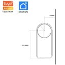 Bluetooth älykäs ovilukko 135 x 60 x 45 mm Tuya Smart Life Android iOS harmaa kotiin 4