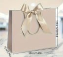 Juego de bolsas de regalo 10 uds 19×15×7 cm bolsas de papel beige con lazo y asa de cuerda para envolver regalos 2