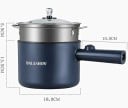 Multifunktionel elektrisk risgryde 450 W 1,8 l blå 18 × 13,5 cm køkkengryde til madlavning og opvarmning 3