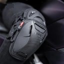 Genouillères de moto protectrices 24 x 13 cm construction solide noires pour motocross et conduite tout-terrain sur motos 4
