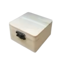 Wooden Box with Lid 8 x 8 x 4.5 cm Compact Storage Box Natural Wood with Fastening for Small Items Jewellery Organiser 1