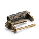 Dekorativt hänglås med teckenkombination 50 × 28 mm zinklegering brons kinesisk stil kodlås för skåp låda 2