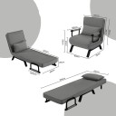 Fällbar fåtölj 65 x 78 x 75 cm tre lägen för utfällning justerbar sittfåtölj sängstol med ryggstöd för vardagsrum och sovrum 4