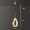 Hängande LED-lampa i droppform av metall och akryl, 3 ljusfärger med fjärrkontroll, 13 x 33 cm, för sovrum eller över matbord 2