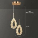 Dubbelt hängande LED-lampa med 2 droppar i metall och akryl, varm vit, 13 x 33 cm, hängning upp till 2 m, för sovrum eller över matbord 2